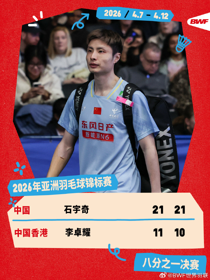 Shi Yuqi, Badminton Asya Şampiyonası'nda Çeyrek Finale Yükseldi