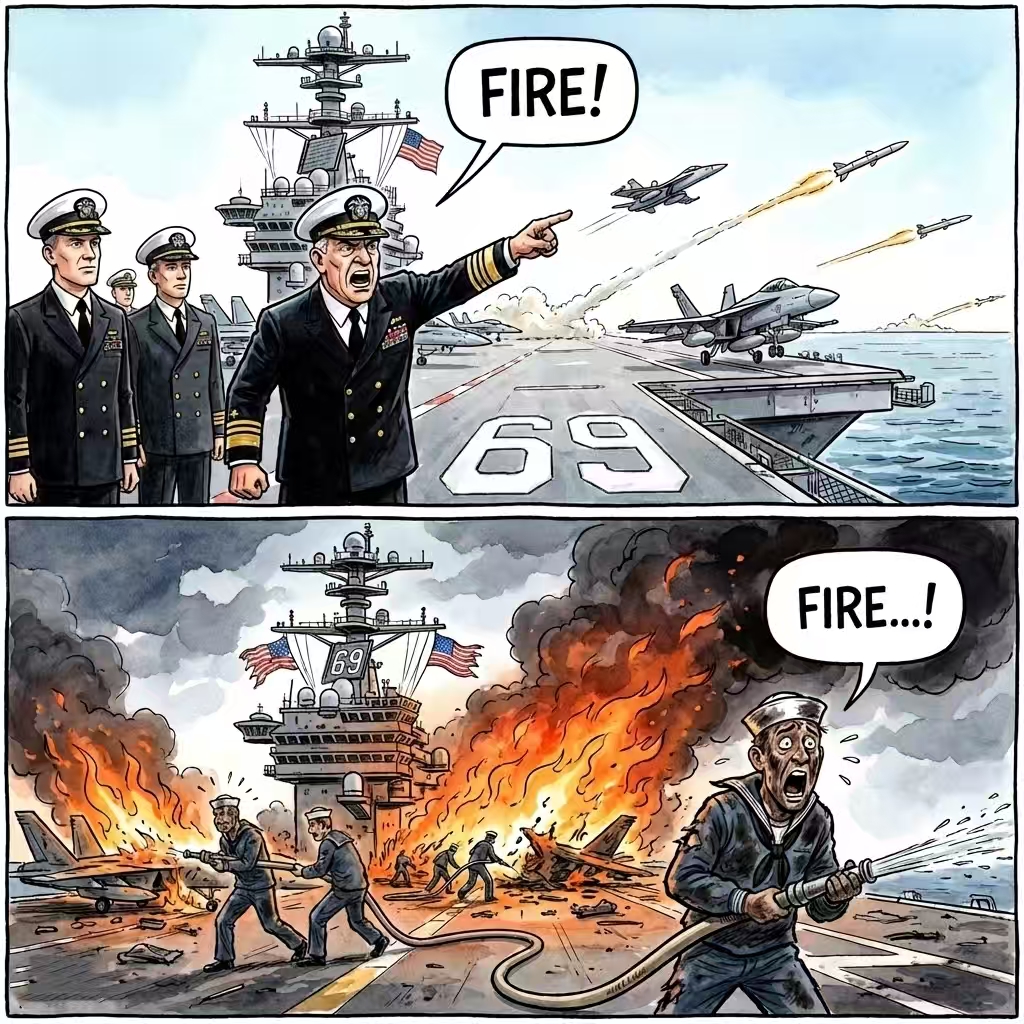 USS Eisenhower'da yangın sonucu yaralanmalar yaşandı