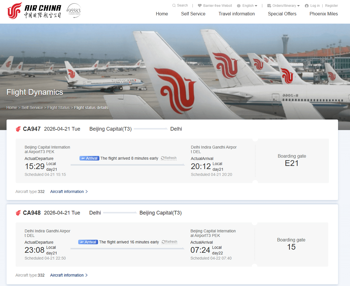 Air China, Pekin ve Yeni Delhi uçuşlarını yeniden başlattı
