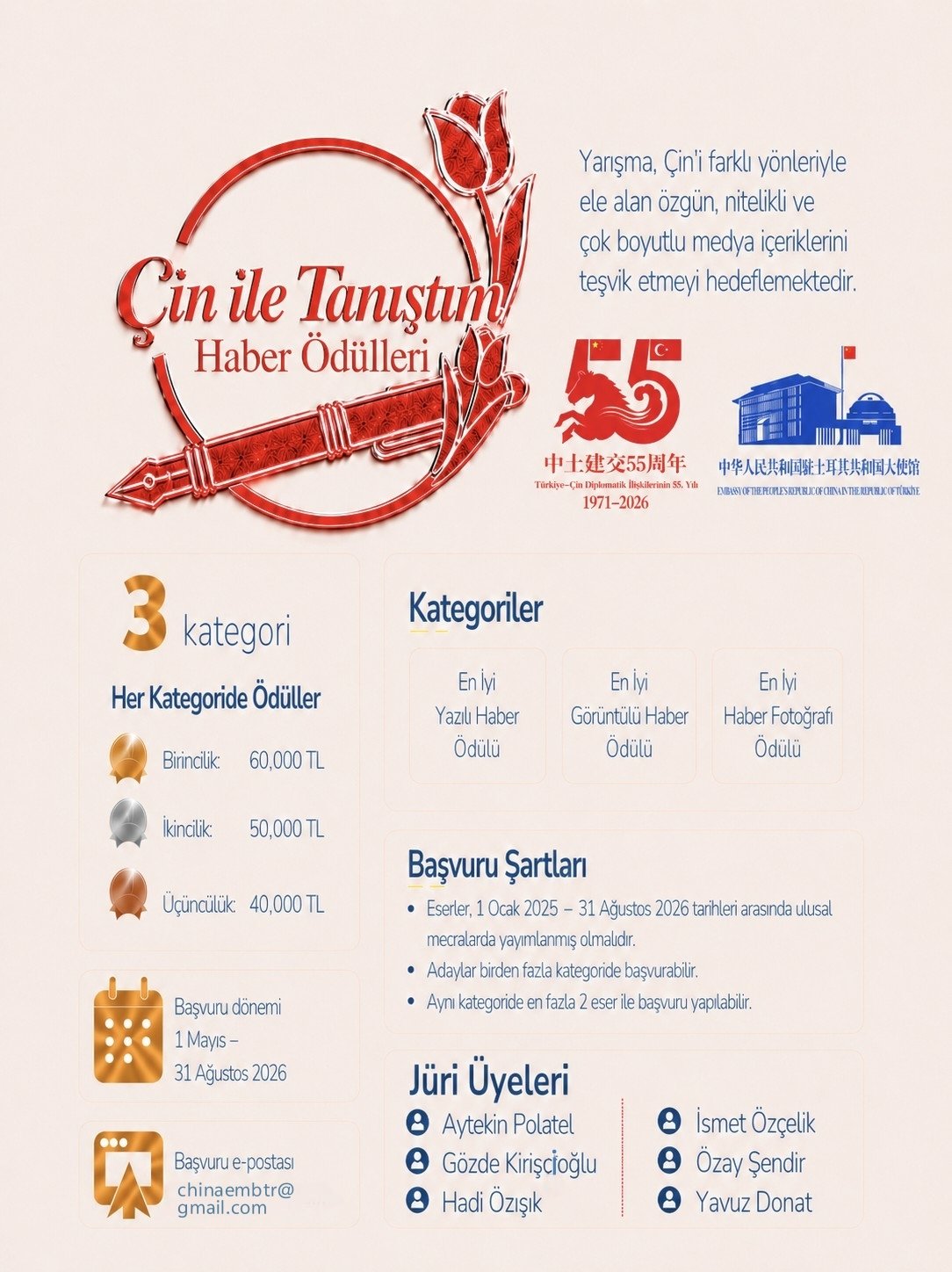 Çin ve Türkiye Dış İlişkilerinin 55. Yılı Kutlanacak