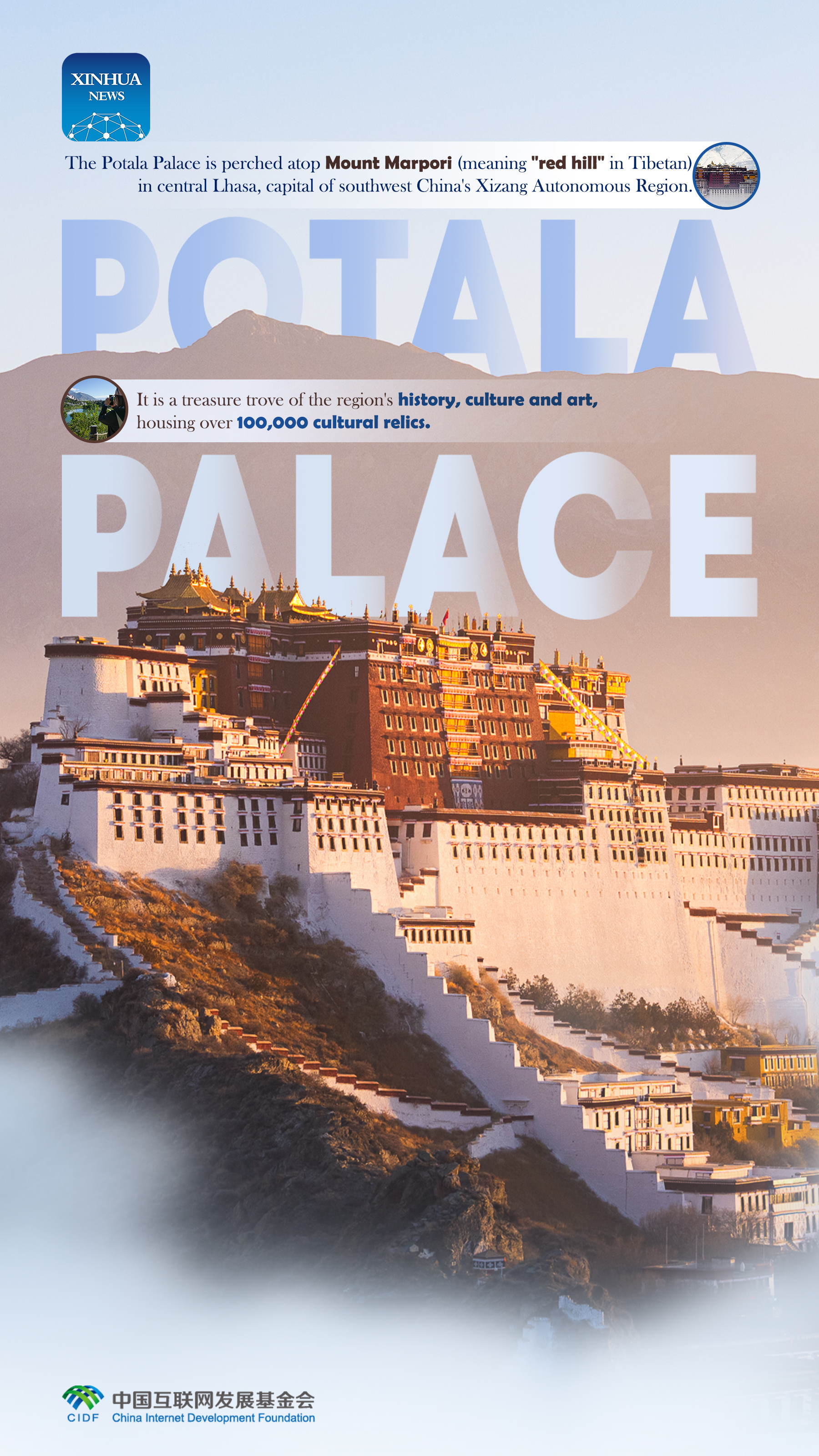 Potala Sarayı, Tibet'in Kırmızı Tepesi'nde Yer Alıyor